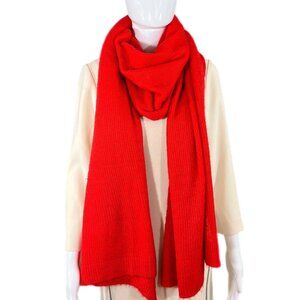 PRE-OWNED -Free People Red Frayed Edge Scarf